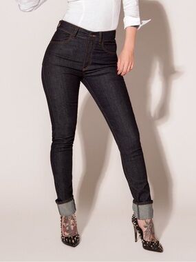 Love Your Body Pinup Couture x Laura Byrnes 4 Pocket Stretch Denim Jeans Blue 32